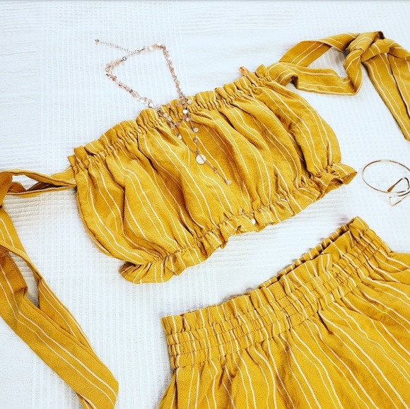 Shorts | The Abigail Yellow Mustard 2 Pc Set | Poshmark